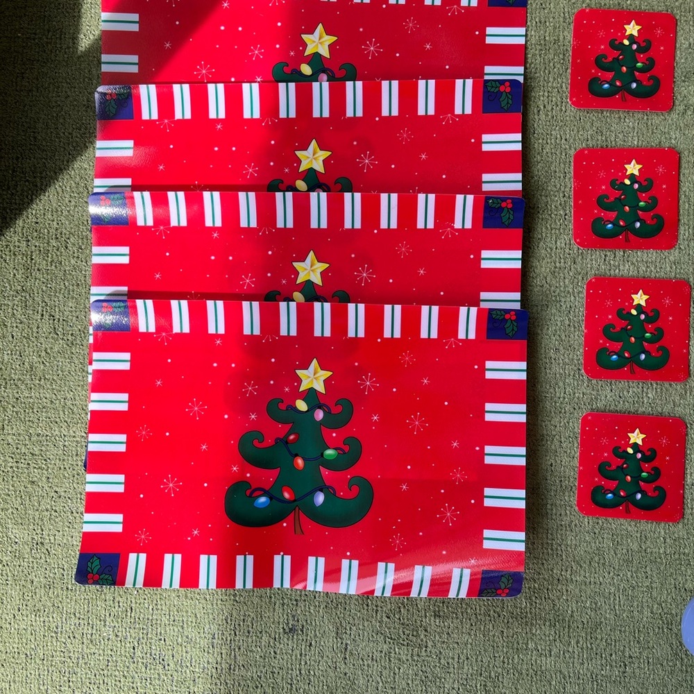 Christmas placemats and matching coasters